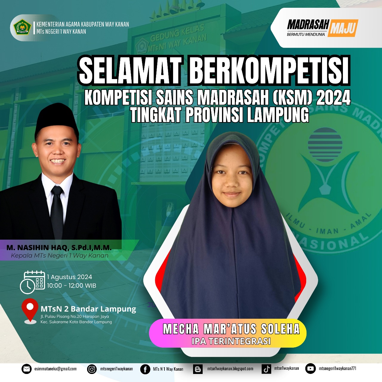 Foto Prestasi: Juara 2 Kompetisi Sains Madrasah (KSM)