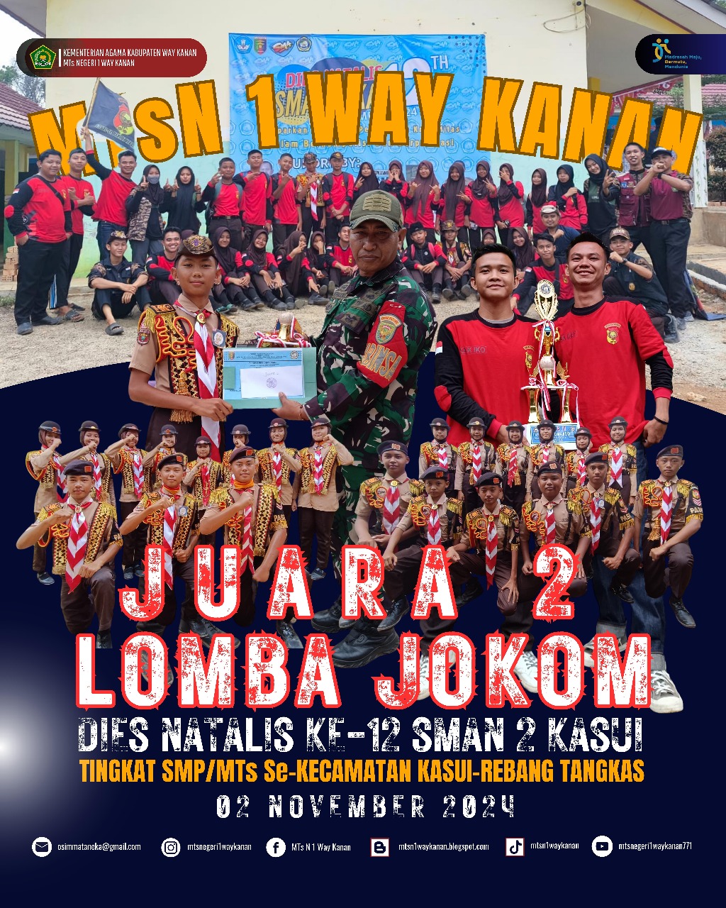 Foto Prestasi: Juara 2 Joget Komando "Dies Natalis Ke-12 SMAN 2 Kasui