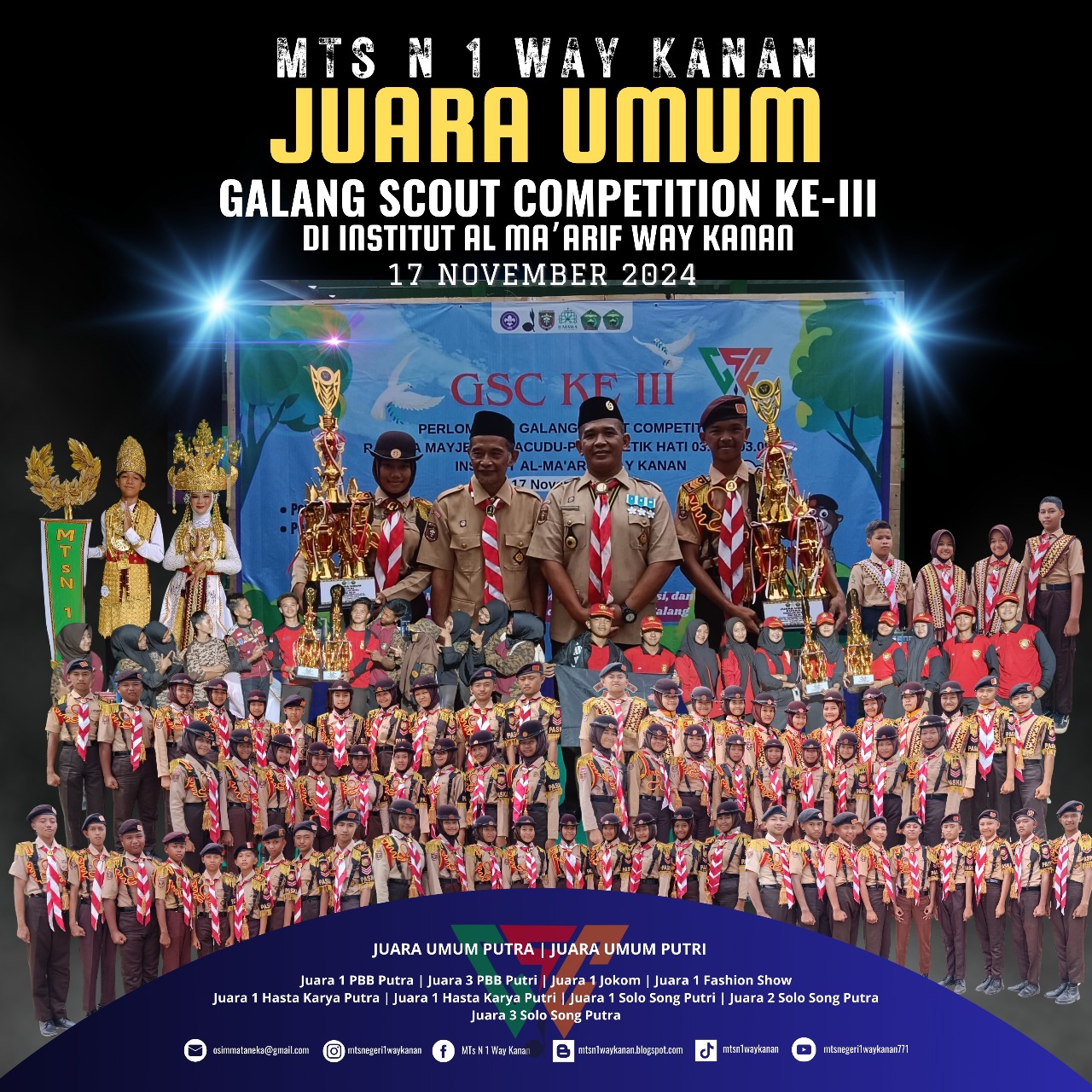 Foto Prestasi: Juara Umum "Galang Scout Competition Ke-III" Institut Al Ma'arif Way Kanan