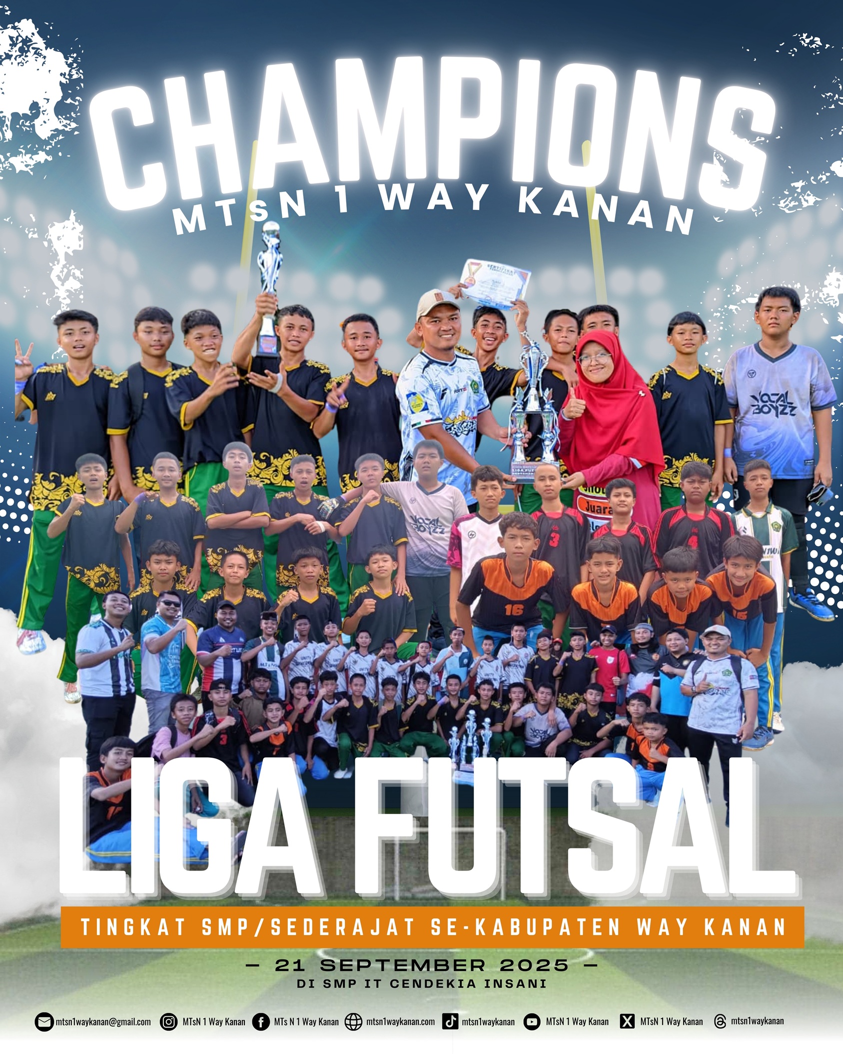 Foto Prestasi: Juara 1 Liga Futsal Tingkat SMP/sederajat Se-Kabupaten Way Kanan